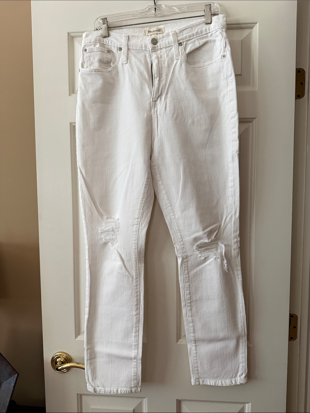 Madewell White High-Rise Distressed Women's Jeans